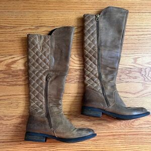 Steve Madden Northside Cognac Quilted Tall Boots 5.5